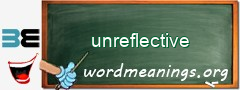 WordMeaning blackboard for unreflective